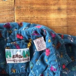 Vintage Camping Button Up Flannel Top